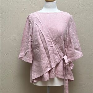 Bengidesign European Linen Top in Dusty Petal Pink NWOT